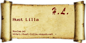 Hust Lilla névjegykártya